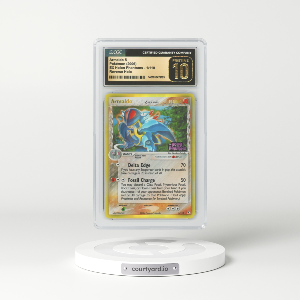 2006 EX Holon Phantoms #1 Armaldo - Holo (CGC 10 PRISTINE)