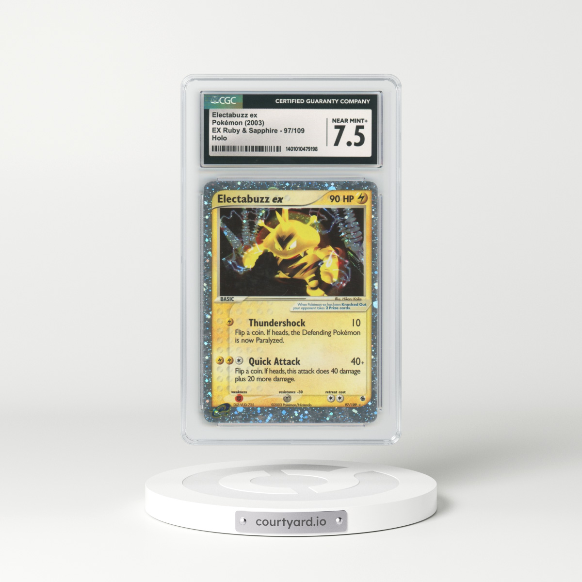 2003 EX Ruby & Sapphire #97 Electabuzz EX - Holo (CGC 7.5 NM+)