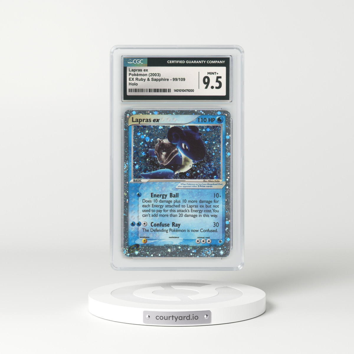 2003 EX Ruby & Sapphire #99 Lapras EX - Holo With "e" Symbol (CGC 9.5 MINT+)