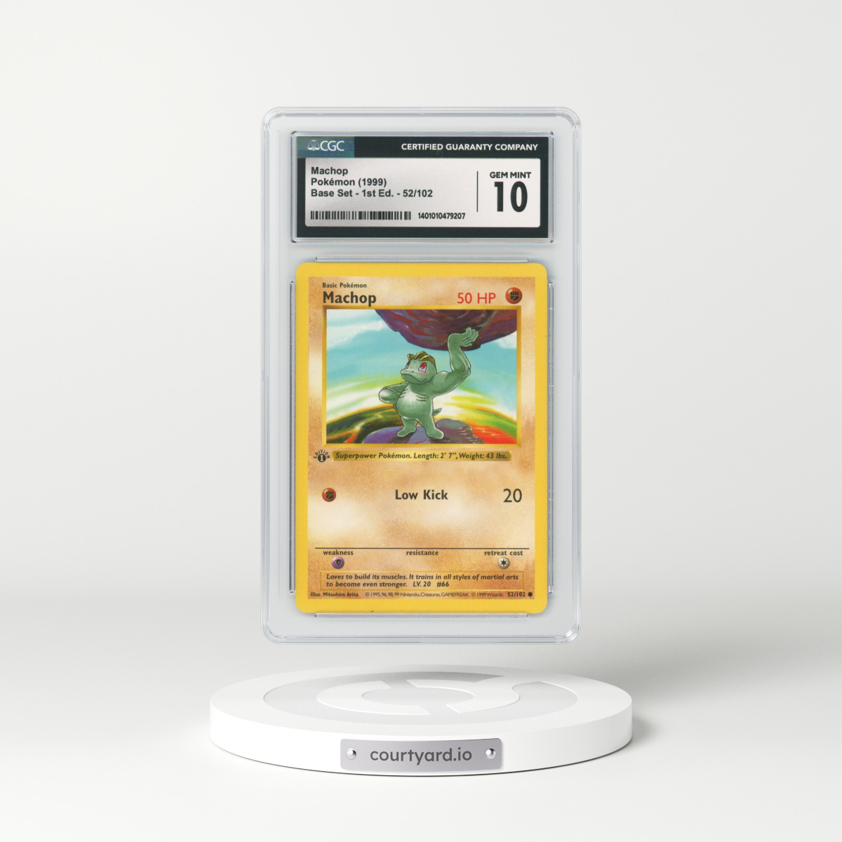 1999 Base Set #52 Machop - 1st Edition Shadowless (CGC 10 GEM MINT)