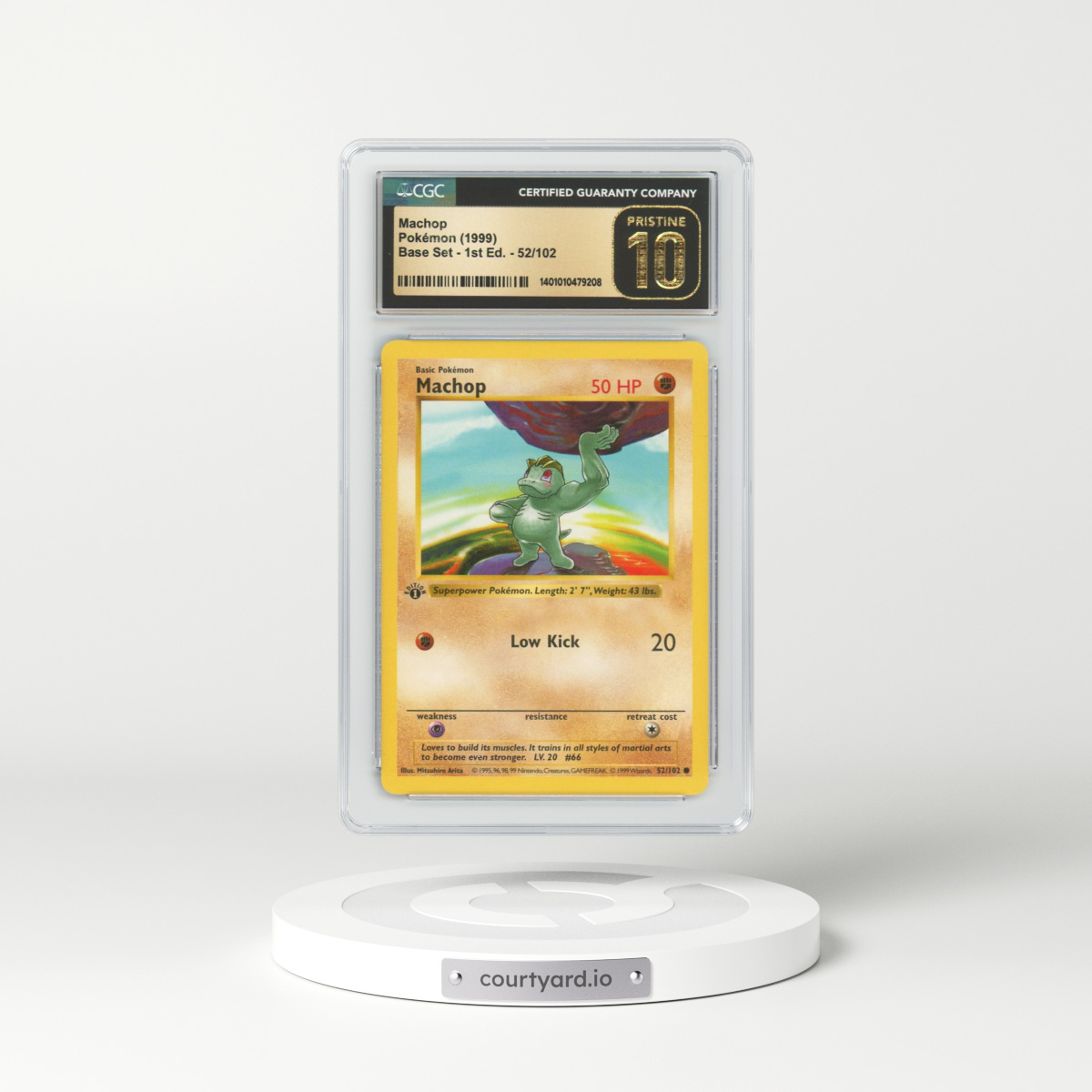 1999 Base Set #52 Machop - 1st Edition Shadowless (CGC 10 PRISTINE)