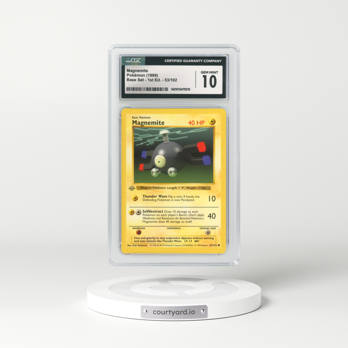 1999 Base Set #53 Magnemite - 1st Edition Shadowless (CGC 10 GEM MINT)