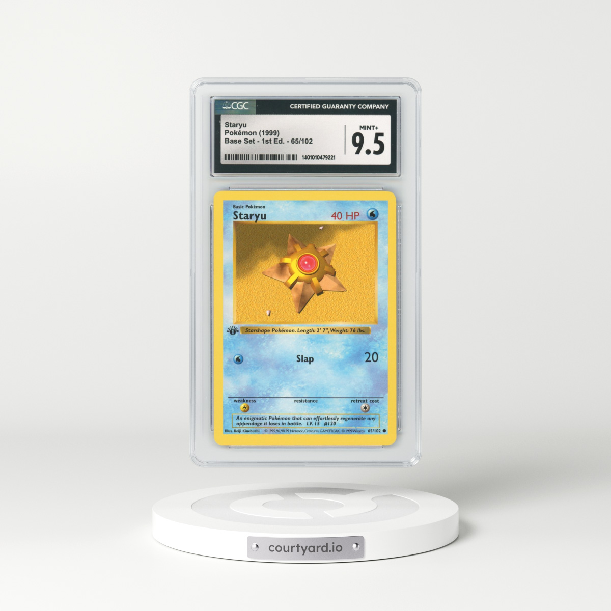 1999 Base Set #65 Staryu - 1st Edition Shadowless (CGC 9.5 MINT+)