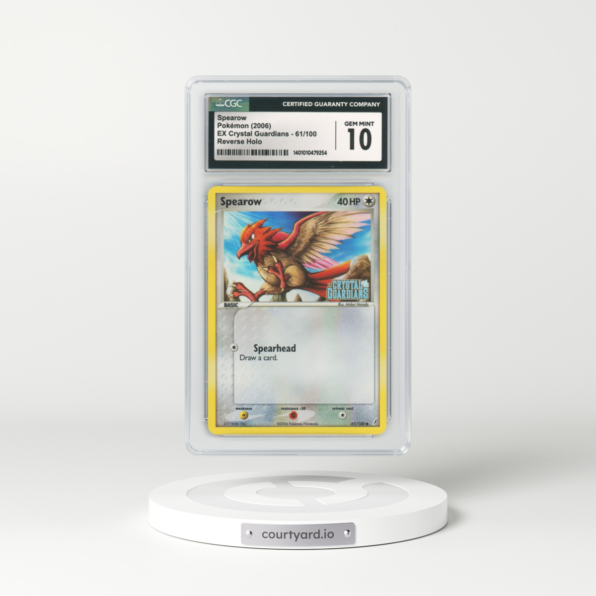 2006 EX Crystal Guardians #61 Spearow - Holo (CGC 10 GEM MINT)