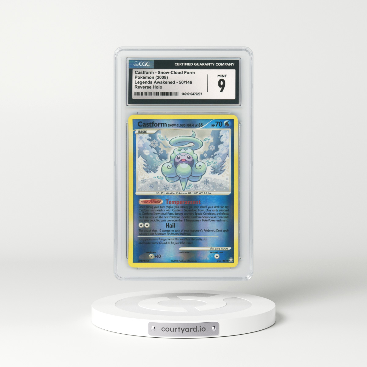 2008 Legends Awakened #50 Castform Snow-Cloud Form - Holo (CGC 9 MINT)