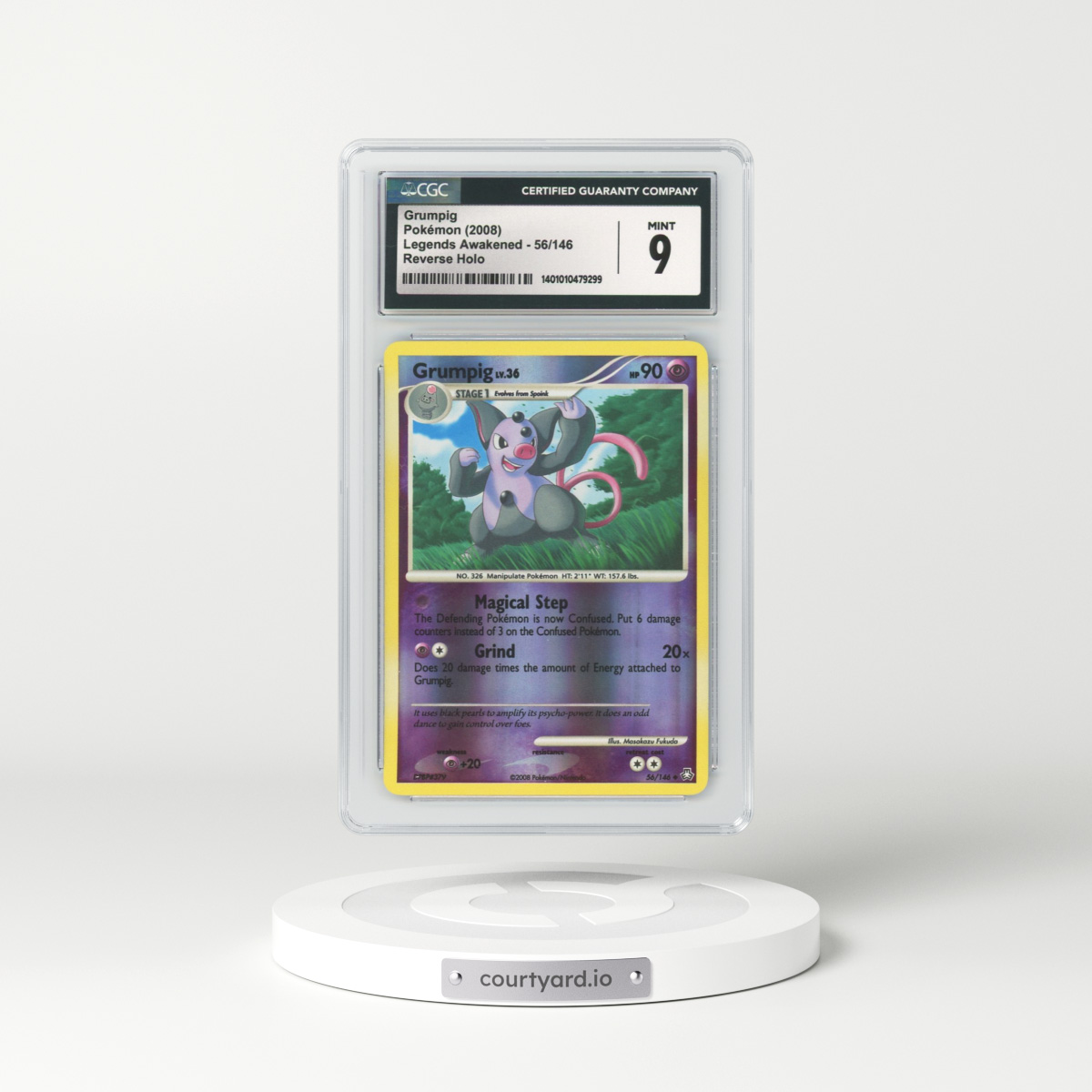 2008 Legends Awakened #56 Grumpig - Holo (CGC 9 MINT)