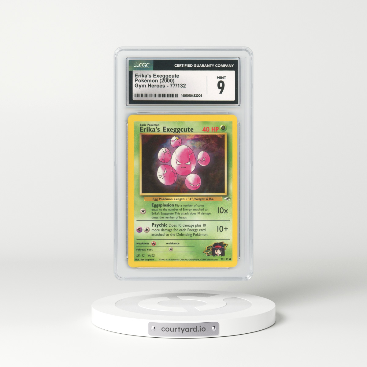 2000 Gym Heroes #77 Erika's Exeggcute (CGC 9 MINT)