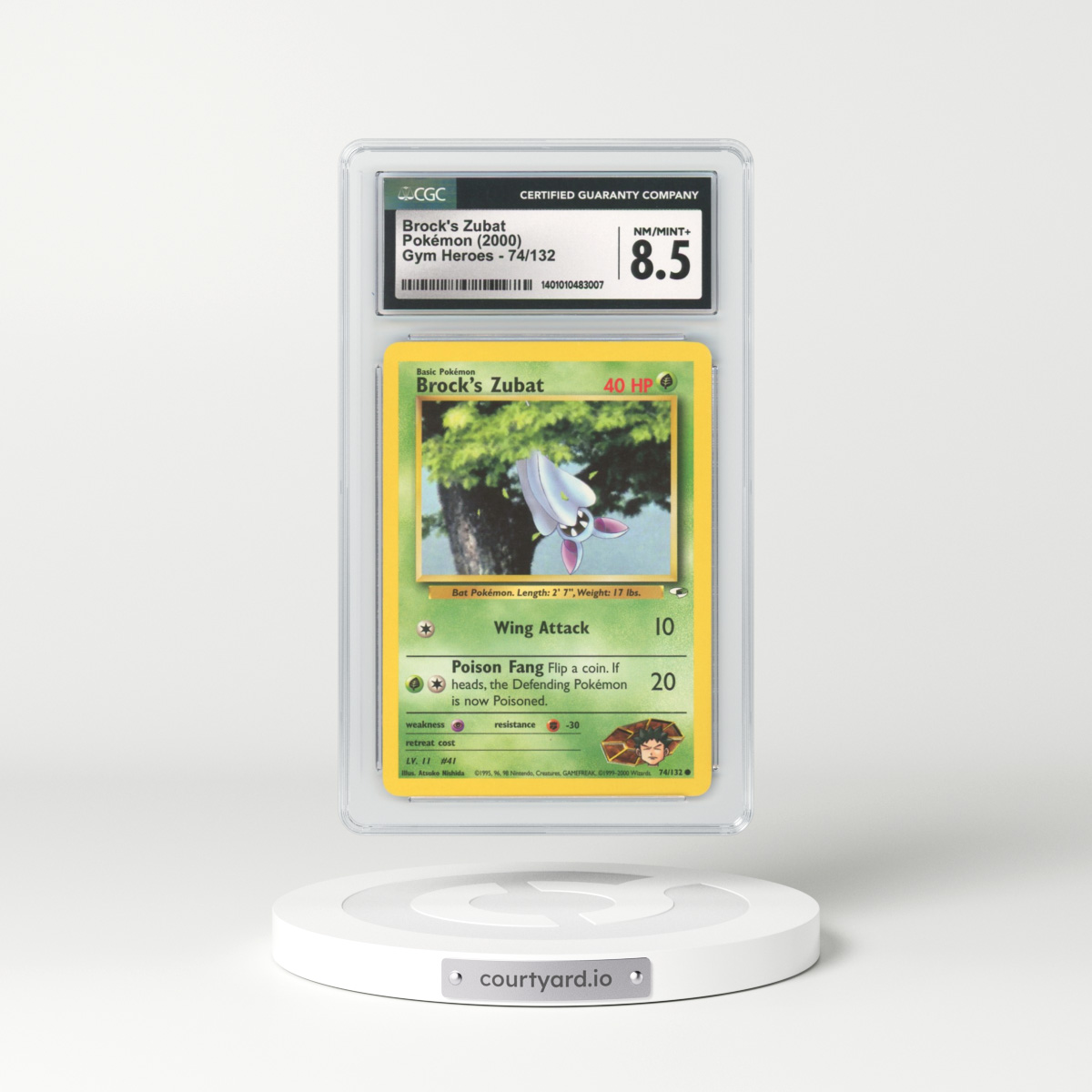 2000 Gym Heroes #74 Brock's Zubat (CGC 8.5 NM-MT+)