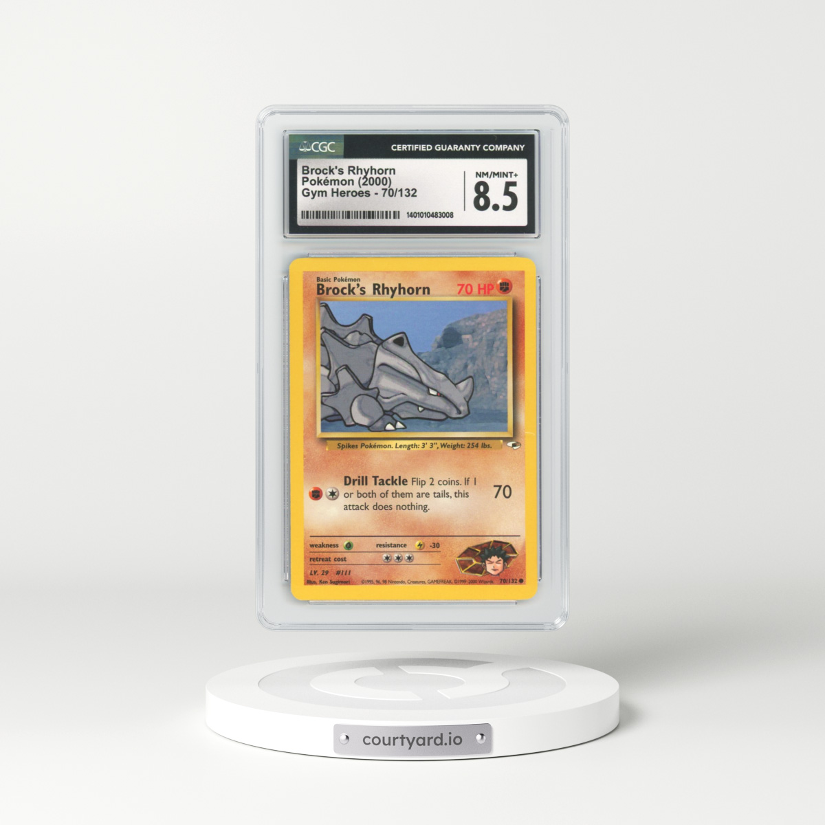 2000 Gym Heroes #70 Brock's Rhyhorn (CGC 8.5 NM-MT+)