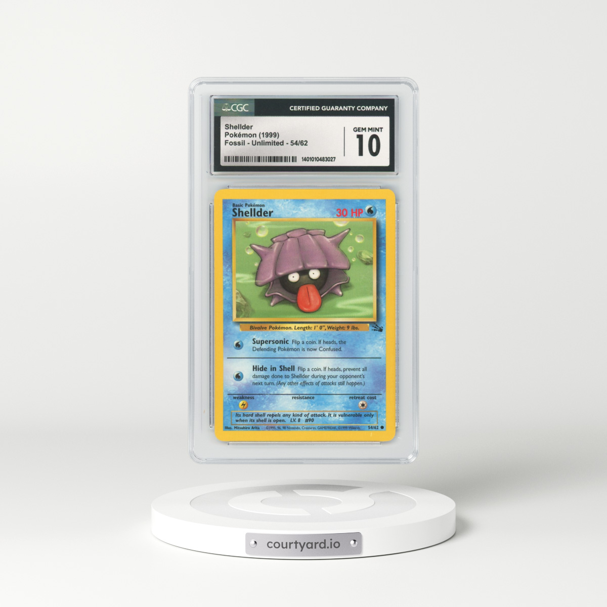 1999 Fossil #54 Shellder (CGC 10 GEM MINT)