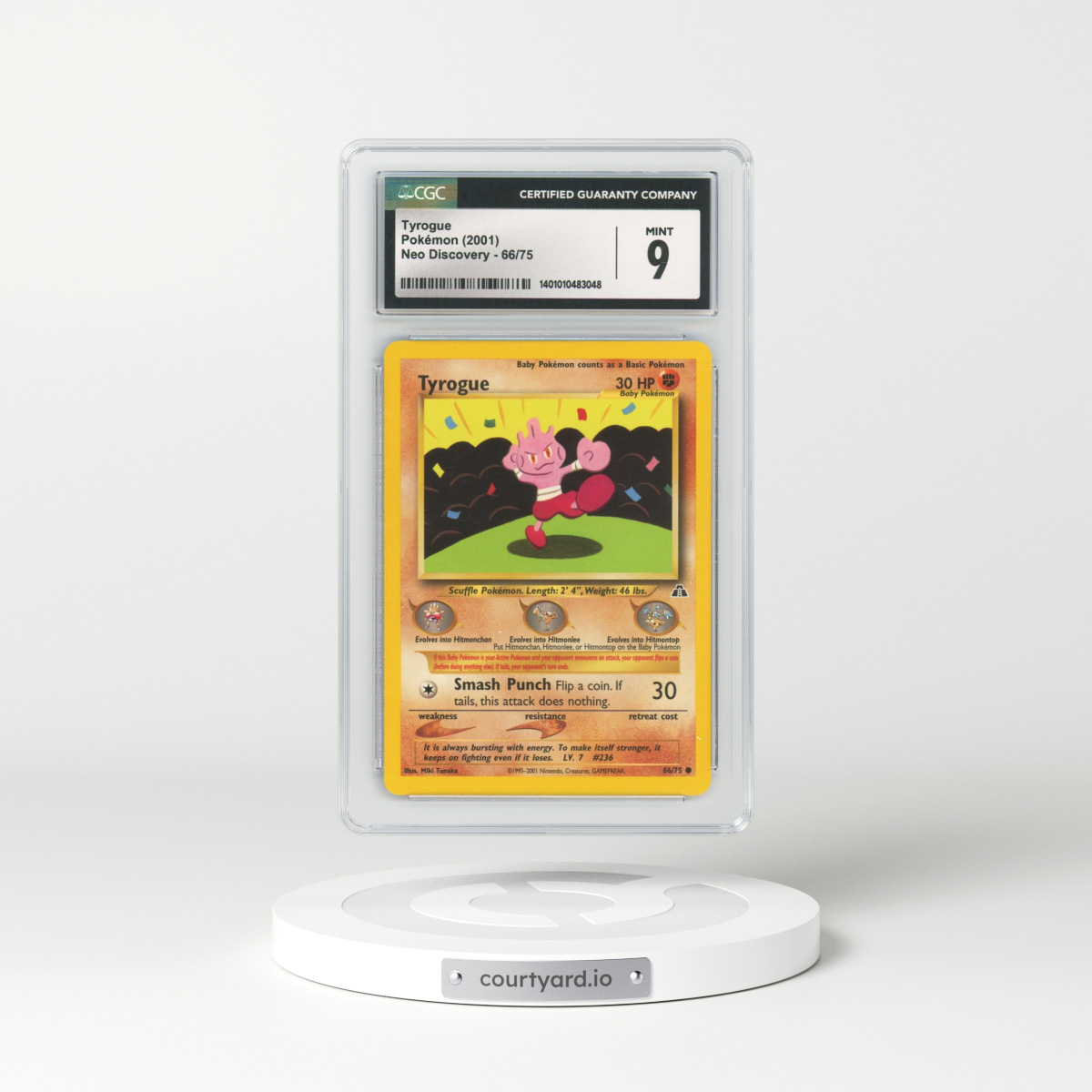 2001 Neo Discovery #66 Tyrogue (CGC 9 MINT)