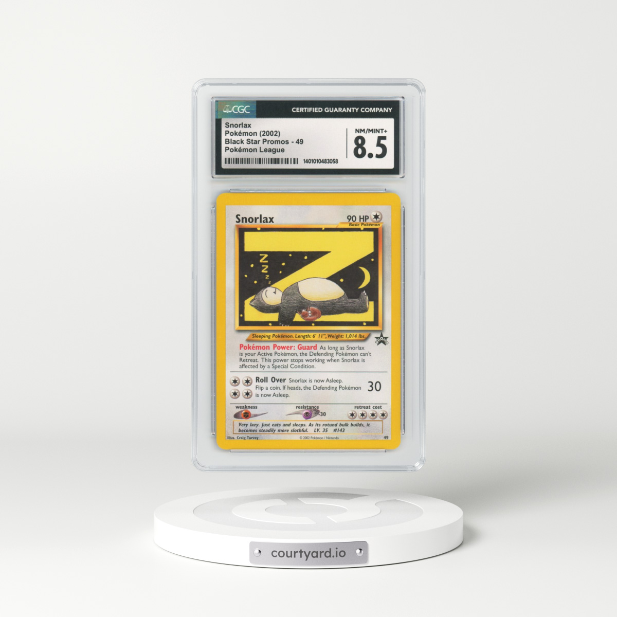 2002 Black Star Promo #49 Snorlax (CGC 8.5 NM-MT+)