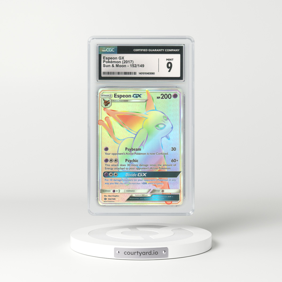 2017 Sun & Moon #152 Espeon GX - Full Art Holo (CGC 9 MINT)