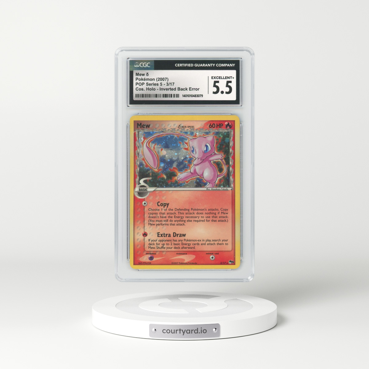 2007 Pop Series 5 #3 Mew - Holo (CGC 5.5 EX+)