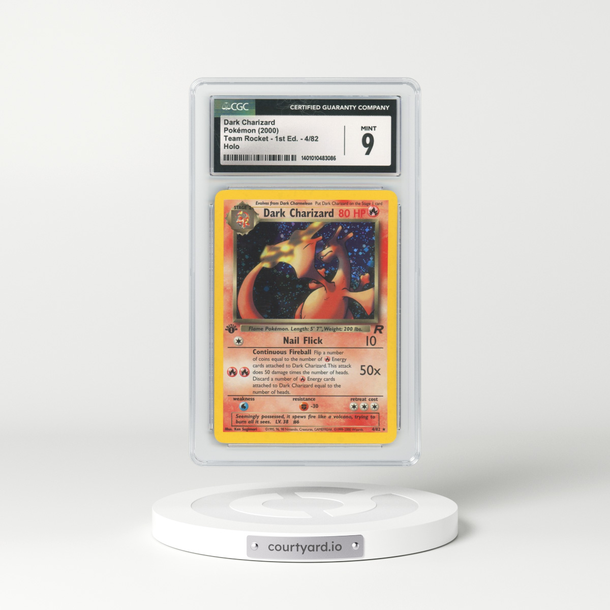 2000 Team Rocket #4 Dark Charizard - 1st Edition Holo (CGC 9 MINT)