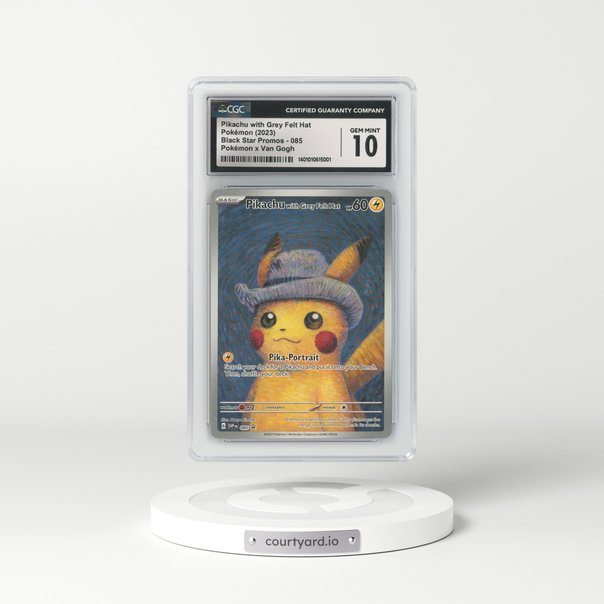 2023 Pokemon X Van Gogh #085 Pikachu with Grey Felt Hat (CGC 10 GEM MINT)