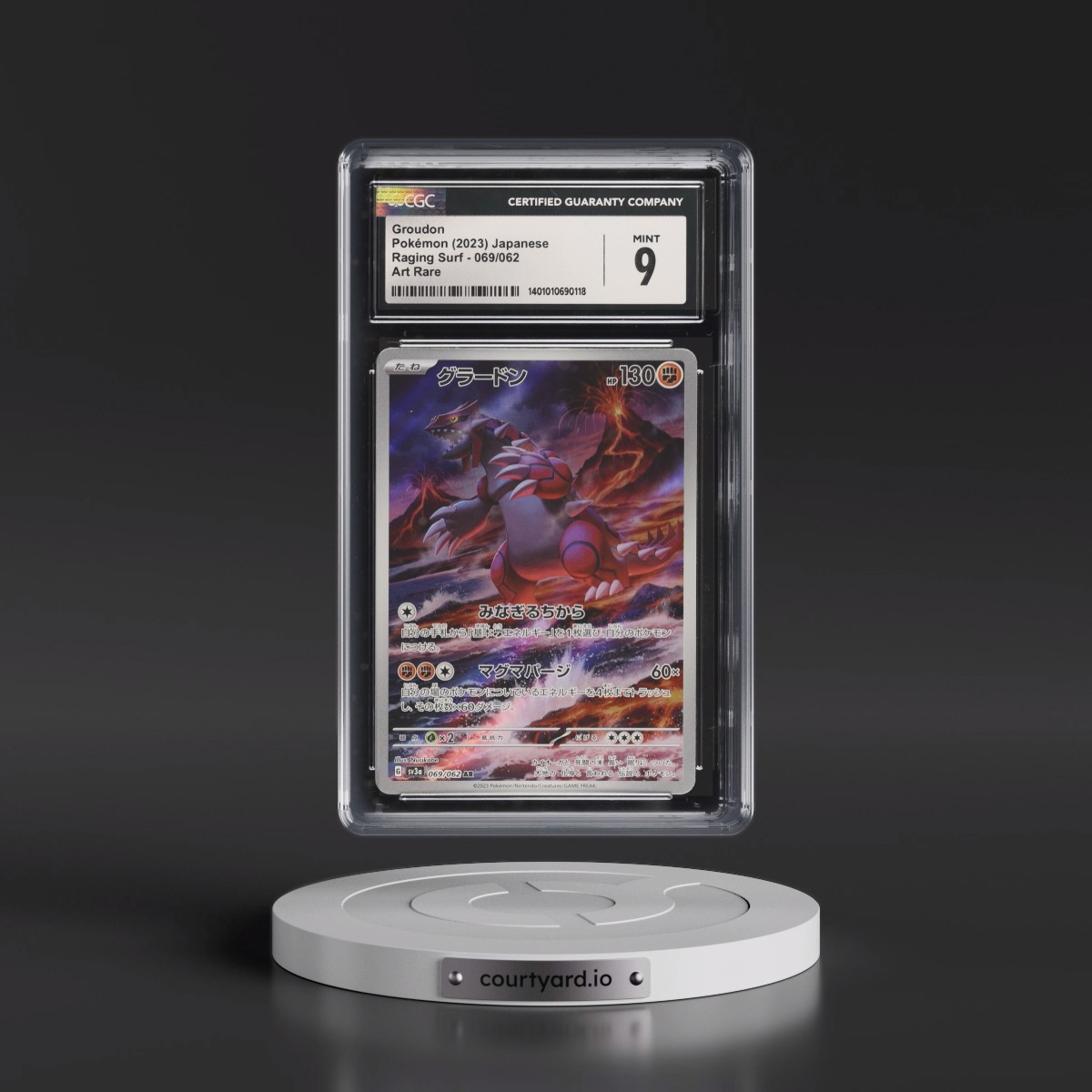 2023 Raging Surf #069/062 Groudon - Art Rare Holo (CGC 9 MINT)