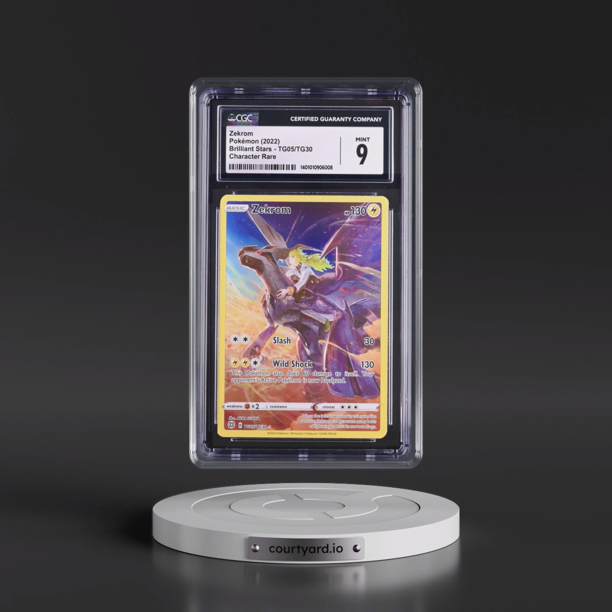 2022 Brilliant Stars #TG05/TG30 Zekrom - Trainer Gallery Holo (CGC 9 MINT)