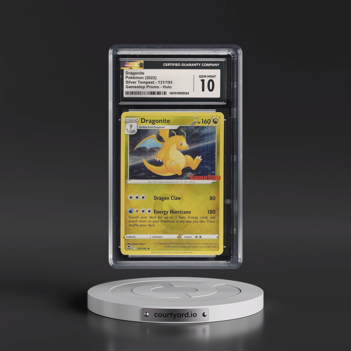 2022 Silver Tempest #131/195 Dragonite - GameStop Promo (Holo) (CGC 10 GEM MINT)