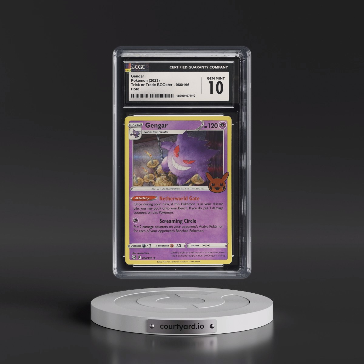 2023 Trick or Trade BOOster (2023) #066/196 Gengar - Holo (CGC 10 GEM MINT)