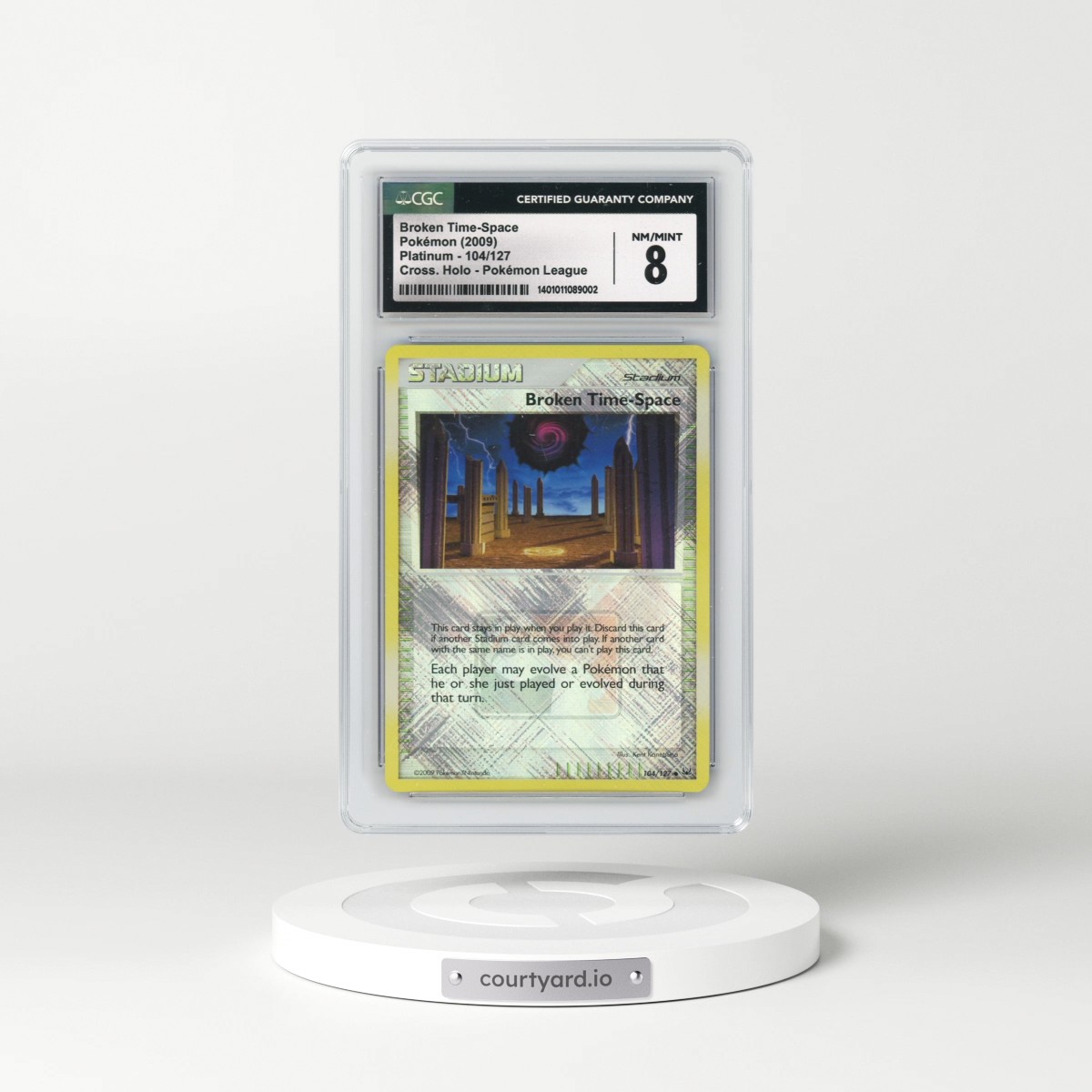 2009 Platinum #104/127 Broken Time-Space - Pokémon League Crosshatch Holo (Cross. Holo) (CGC 8 NM-MT)