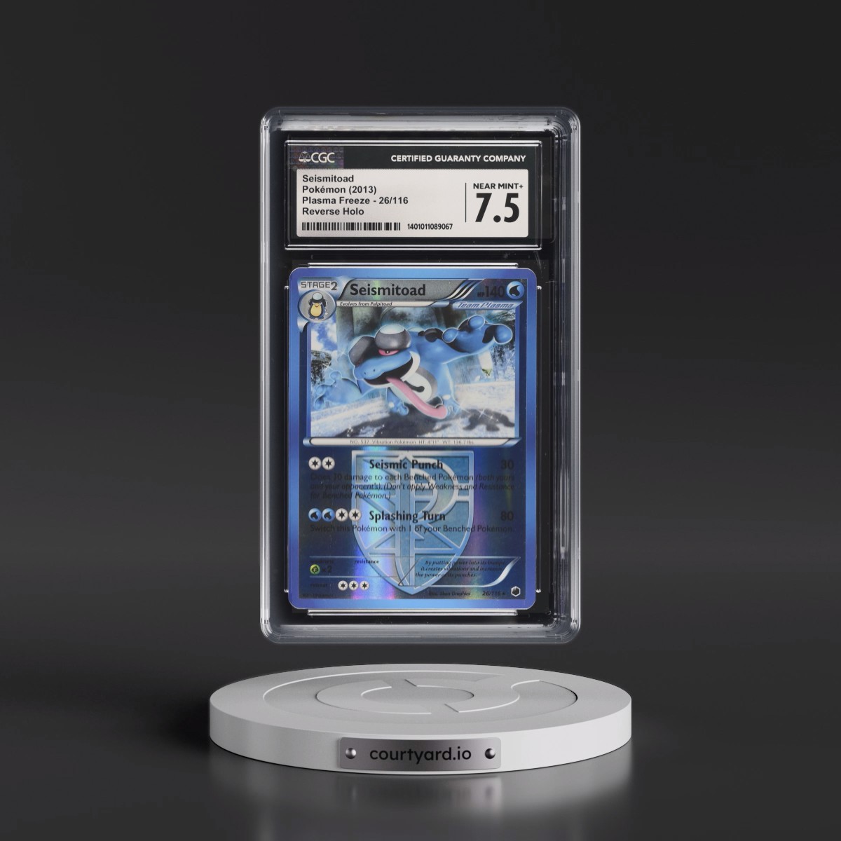 2013 Plasma Freeze #26/116 Seismitoad - Reverse Holo (CGC 7.5 NM+)