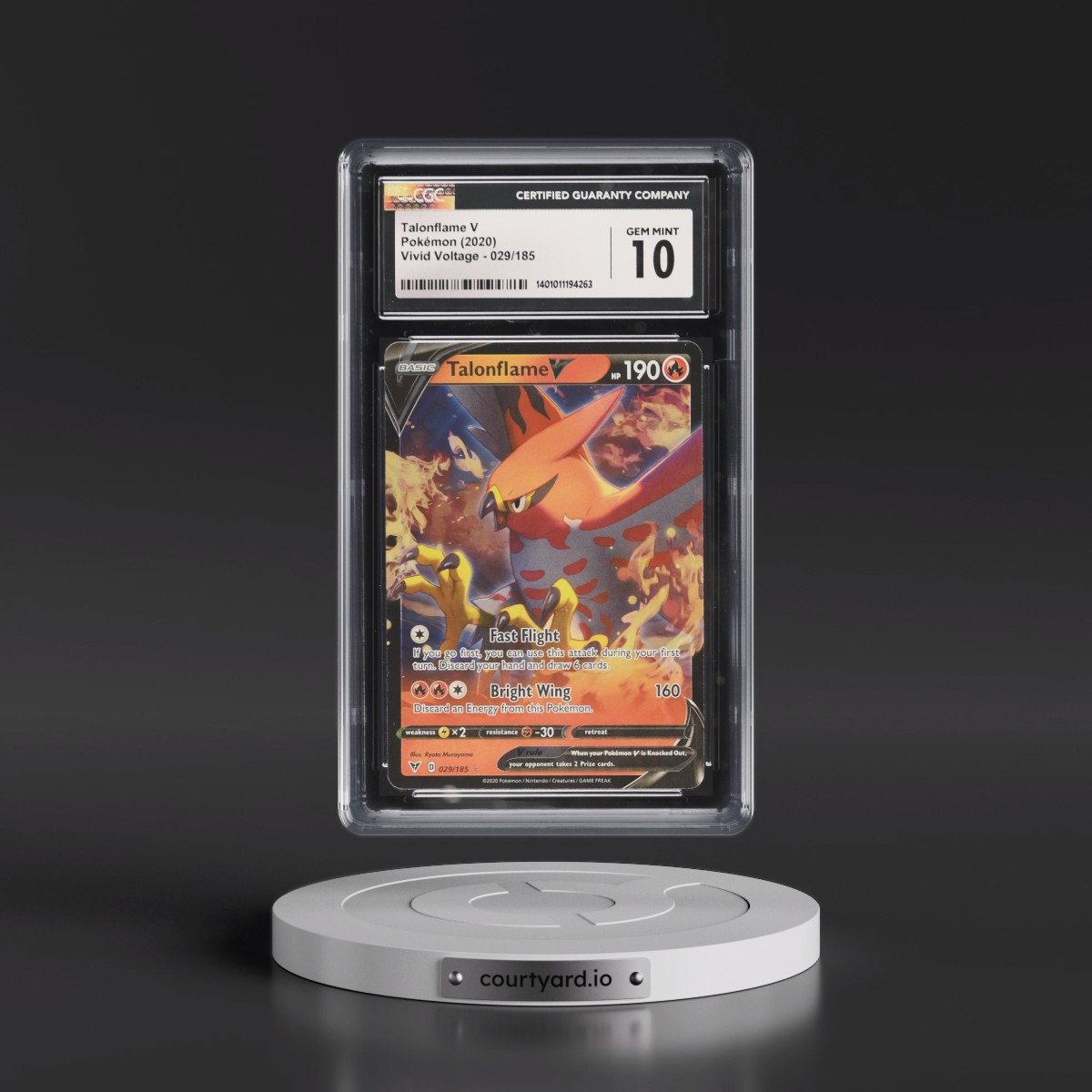 2020 Vivid Voltage #029/185 Talonflame V - Holo (CGC 10 GEM MINT)