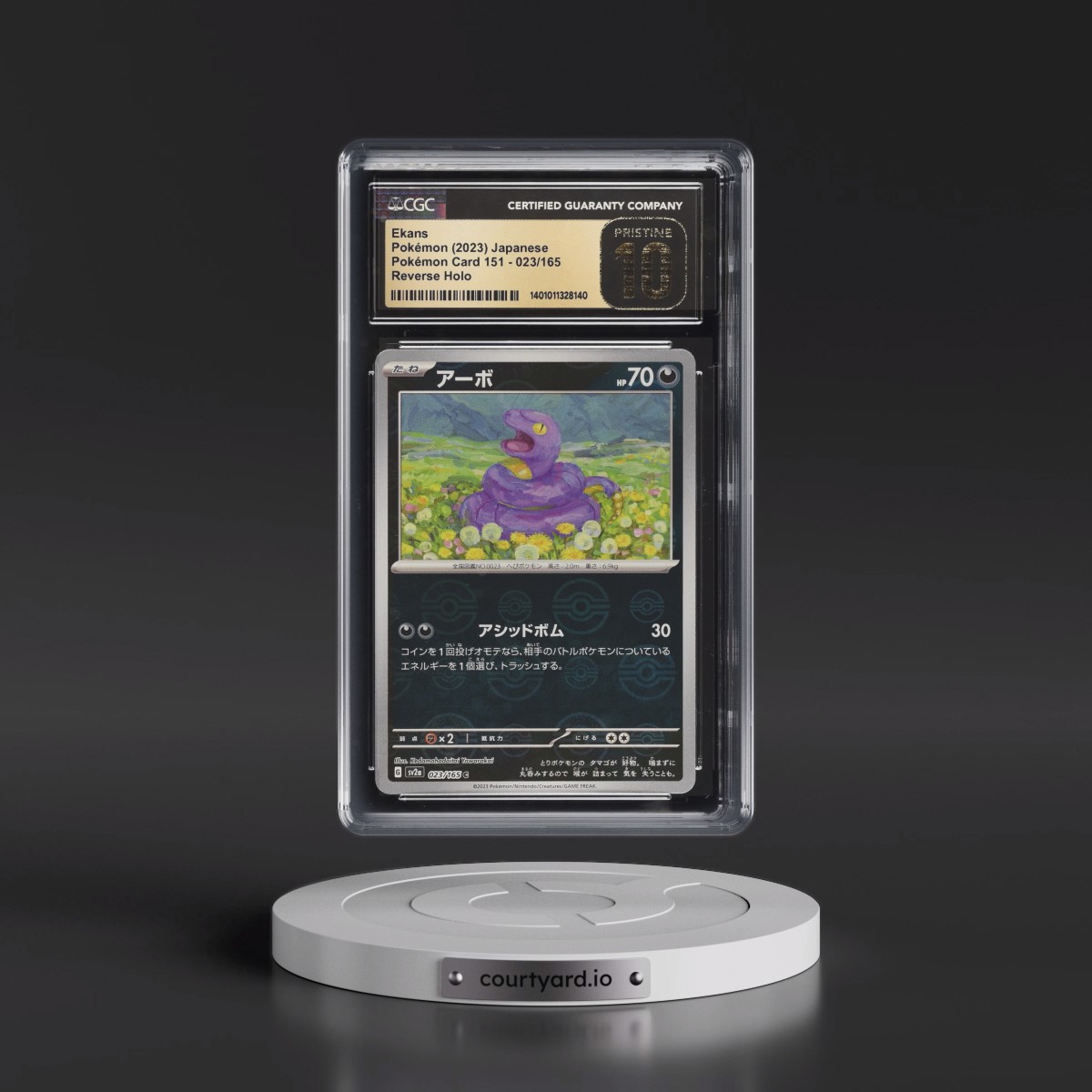 2023 Pokémon Card 151 #023/165 Ekans - Reverse Holo Poké Ball (CGC 10 PRISTINE)