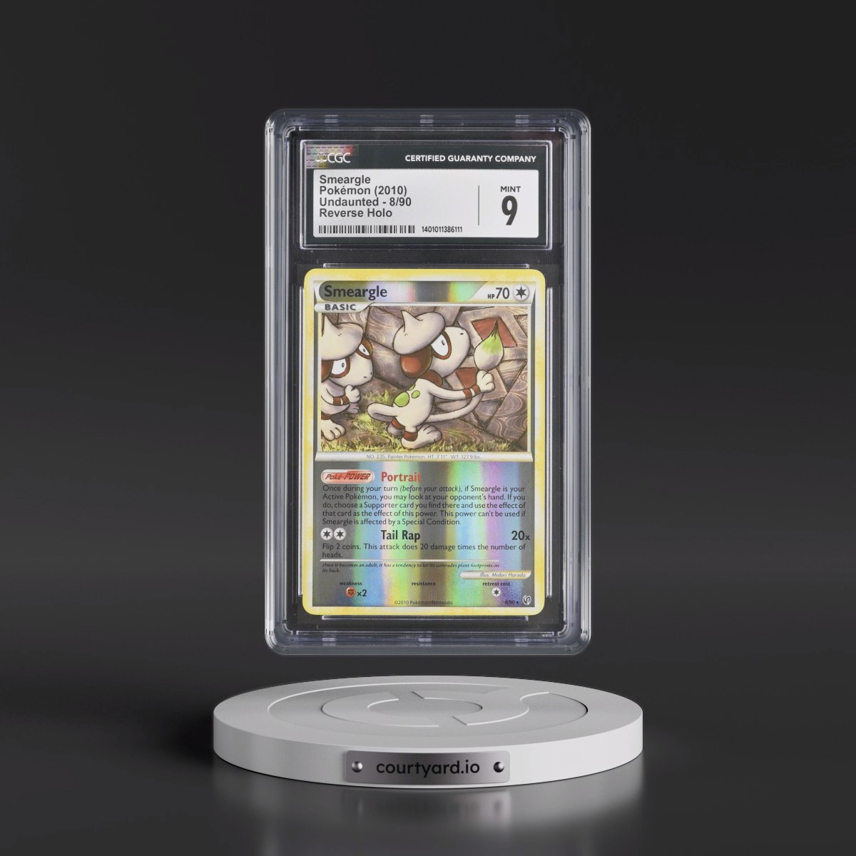 2010 Undaunted #8/90 Smeargle - Reverse Holo (CGC 9 MINT)