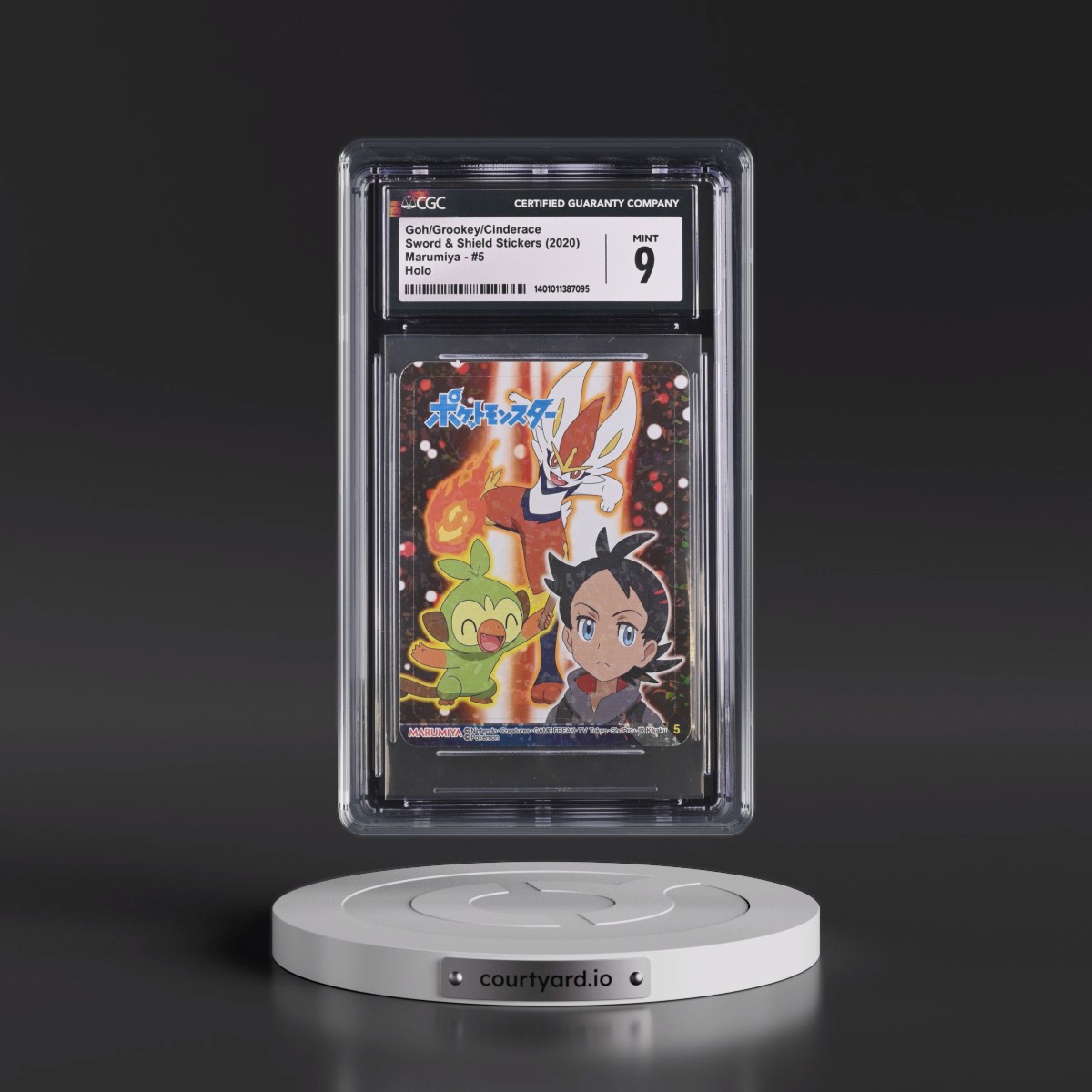 2020 Sword & Shield Stickers (Marumiya 2020) - Japanese #5 Goh/Grookey/Cinderace - Holo (CGC 9 MINT)
