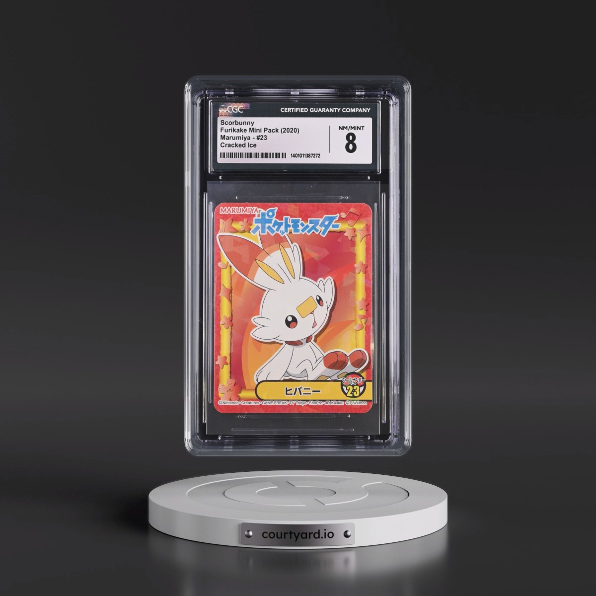 2020 Sword & Shield Furikake Mini Pack (Marumiya) - Japanese #23 Scorbunny - Cracked Ice (CGC 8 NM-MT)