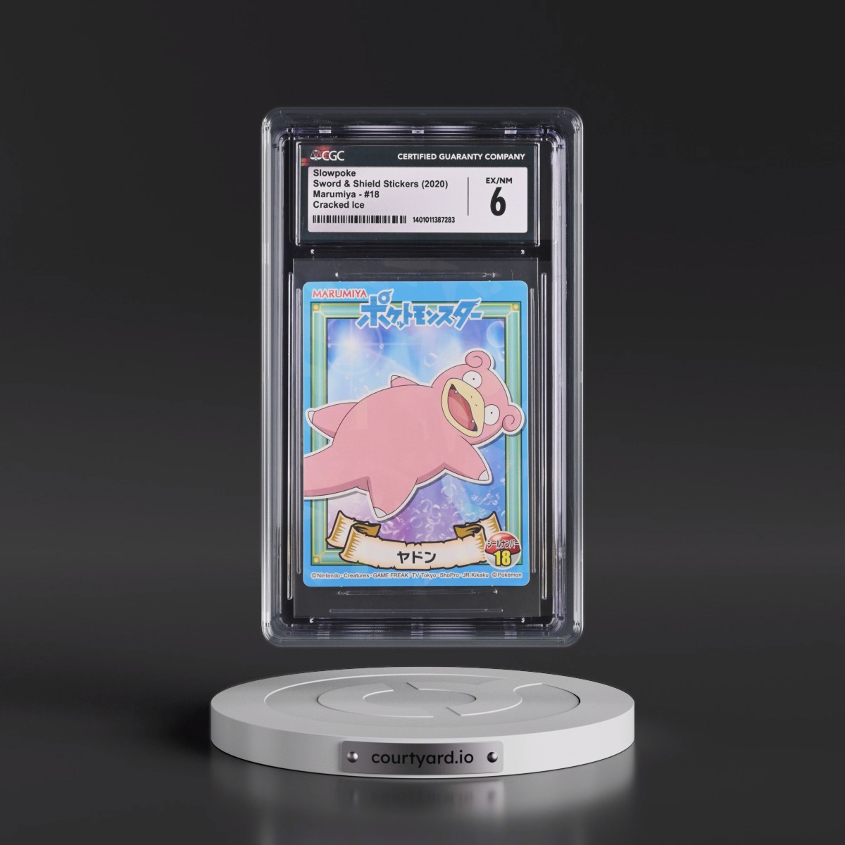 2020 Sword & Shield Stickers (Marumiya 2020) - Japanese #18 Slowpoke - Cracked Ice (CGC 6 EX-NM)