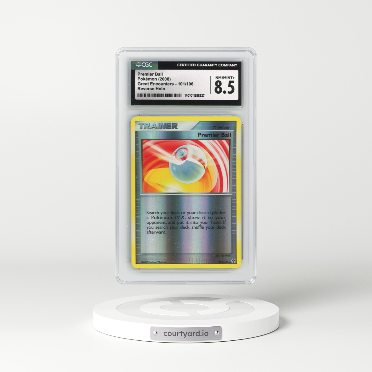 2008 Great Encounters #101/106 Premier Ball - Reverse Holo (CGC 8.5 NM-MT+)