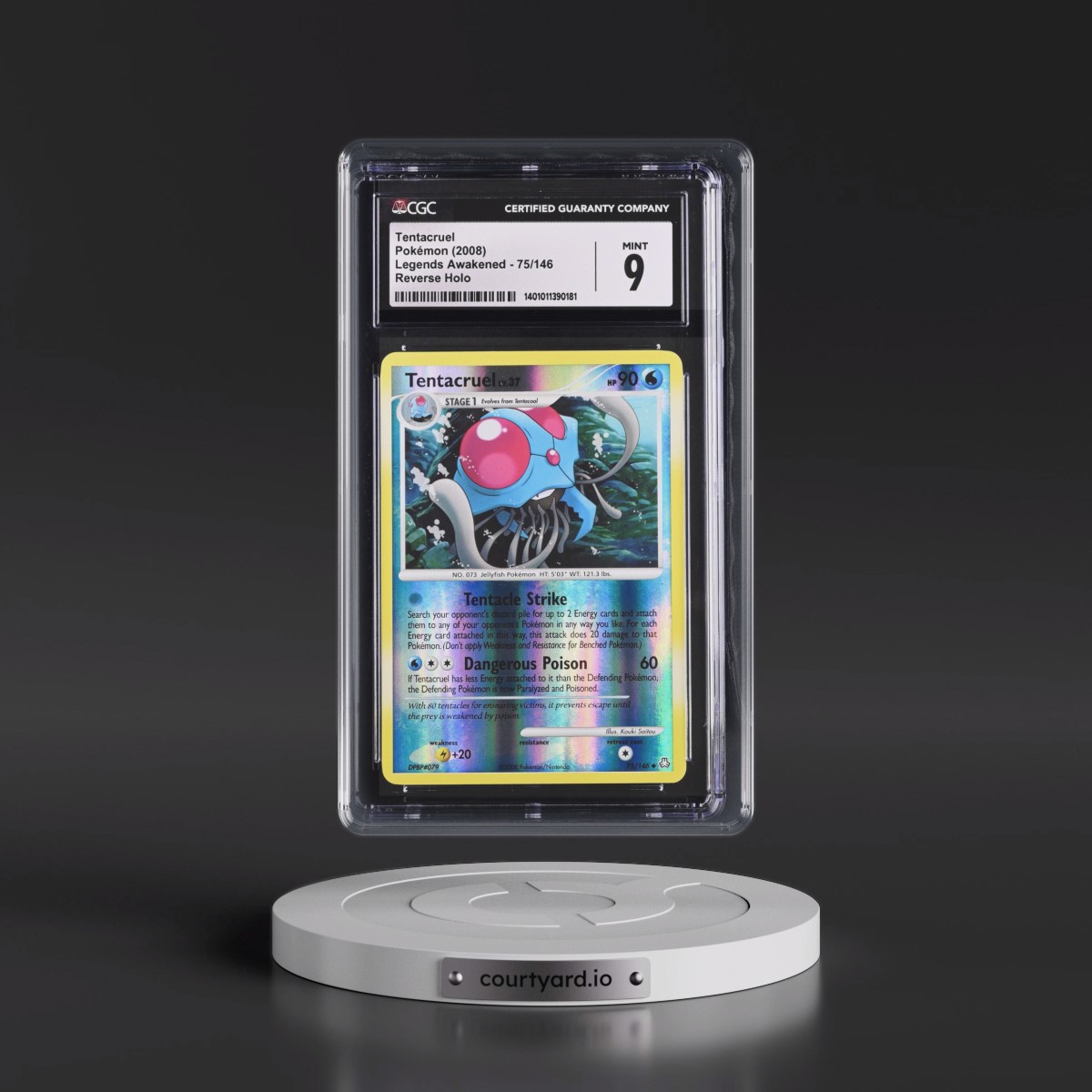 2008 Legends Awakened #75/146 Tentacruel - Reverse Holo (CGC 9 MINT)