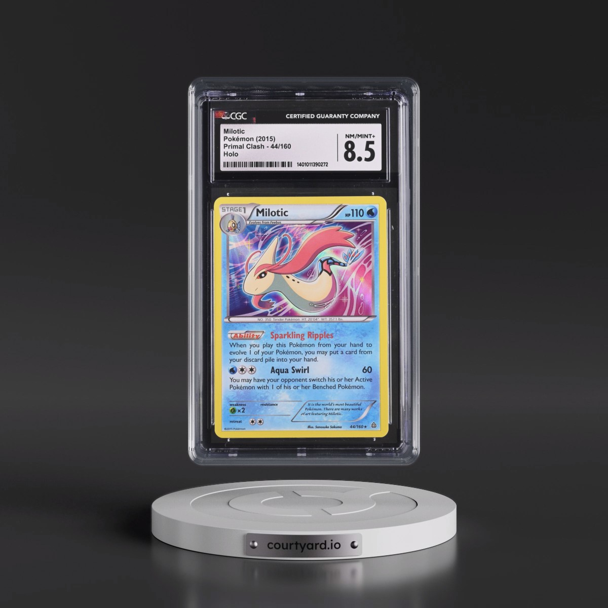 2015 Primal Clash #44/160 Milotic - Holo (CGC 8.5 NM-MT+)