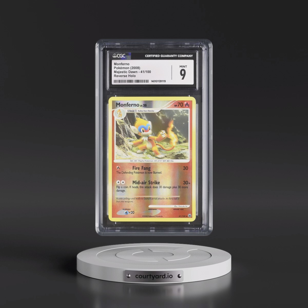 2008 Majestic Dawn #41/100 Monferno - Reverse Holo (CGC 9 MINT)