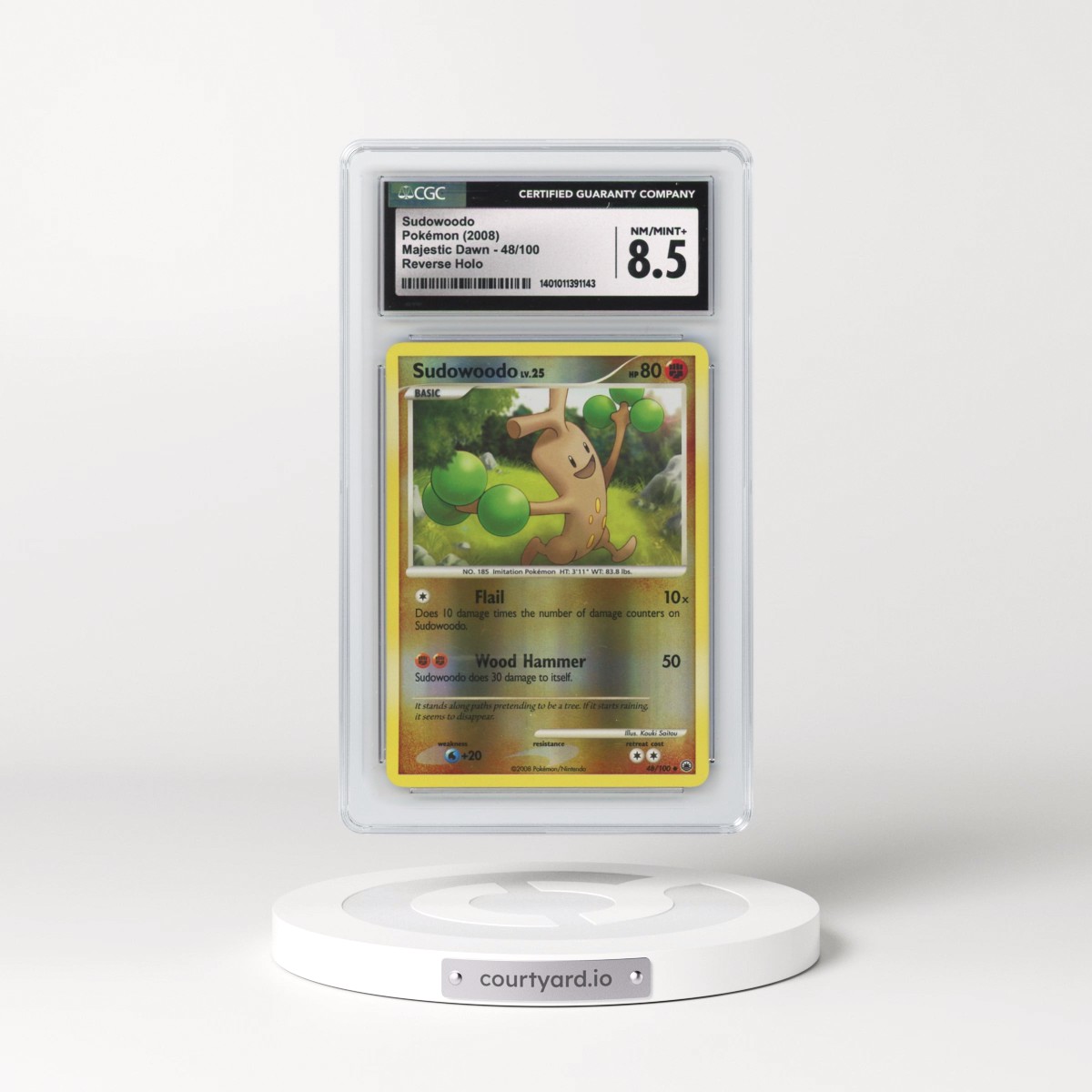 2008 Majestic Dawn #48/100 Sudowoodo - Reverse Holo (CGC 8.5 NM-MT+)