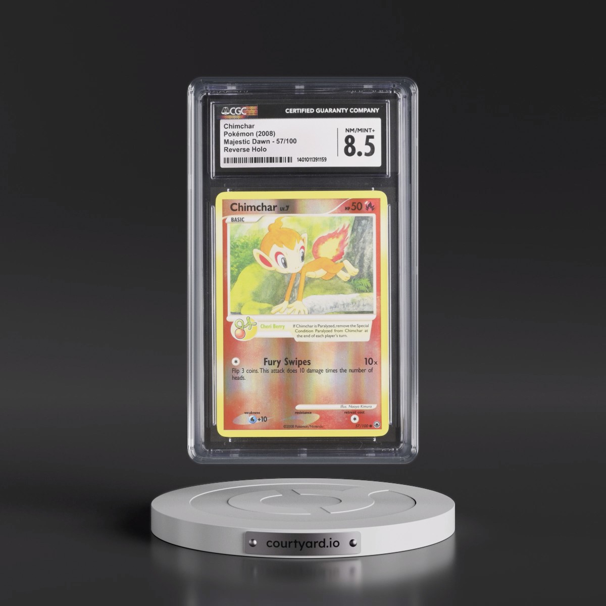 2008 Majestic Dawn #57/100 Chimchar - Reverse Holo (CGC 8.5 NM-MT+)