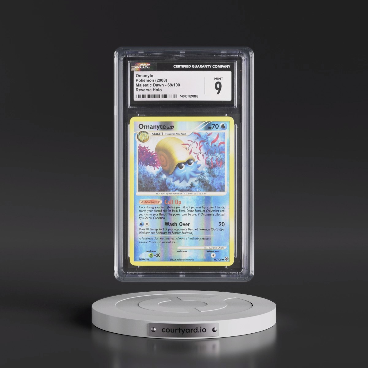 2008 Majestic Dawn #69/100 Omanyte - Reverse Holo (CGC 9 MINT)