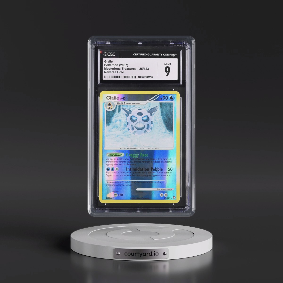 2007 Mysterious Treasures #25/123 Glalie - Reverse Holo (CGC 9 MINT)