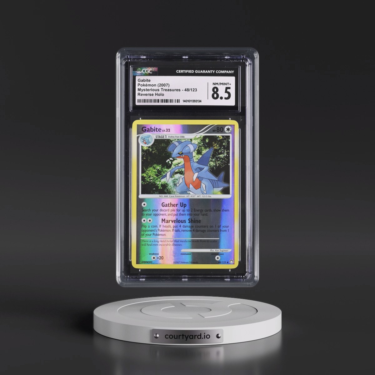 2007 Mysterious Treasures #48/123 Gabite - Reverse Holo (CGC 8.5 NM-MT+)