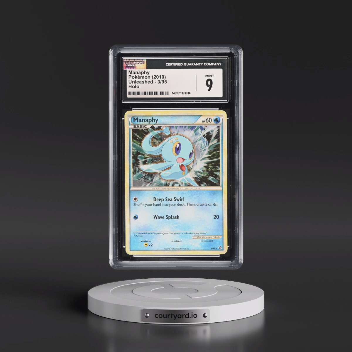 2010 Unleashed #3/95 Manaphy - Holo (CGC 9 MINT)