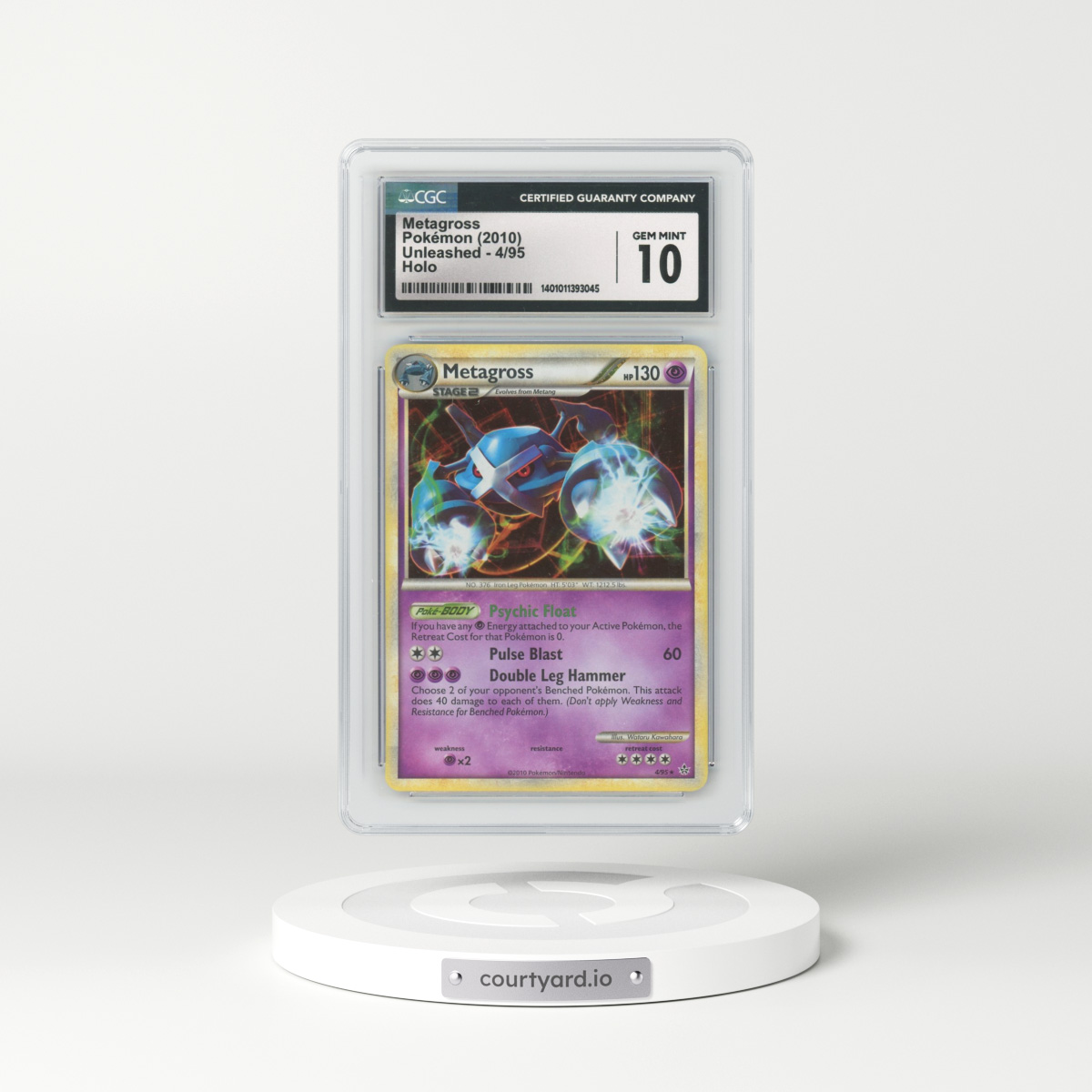 2010 Unleashed #4/95 Metagross - Holo (CGC 10 GEM MINT)