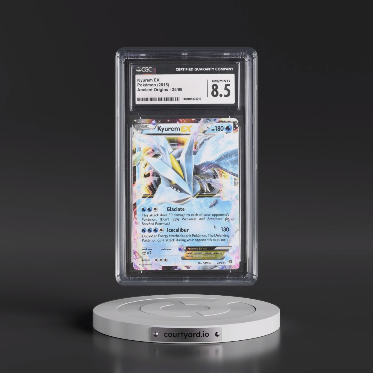 2015 Ancient Origins #25/98 Kyurem EX - Holo (CGC 8.5 NM-MT+)