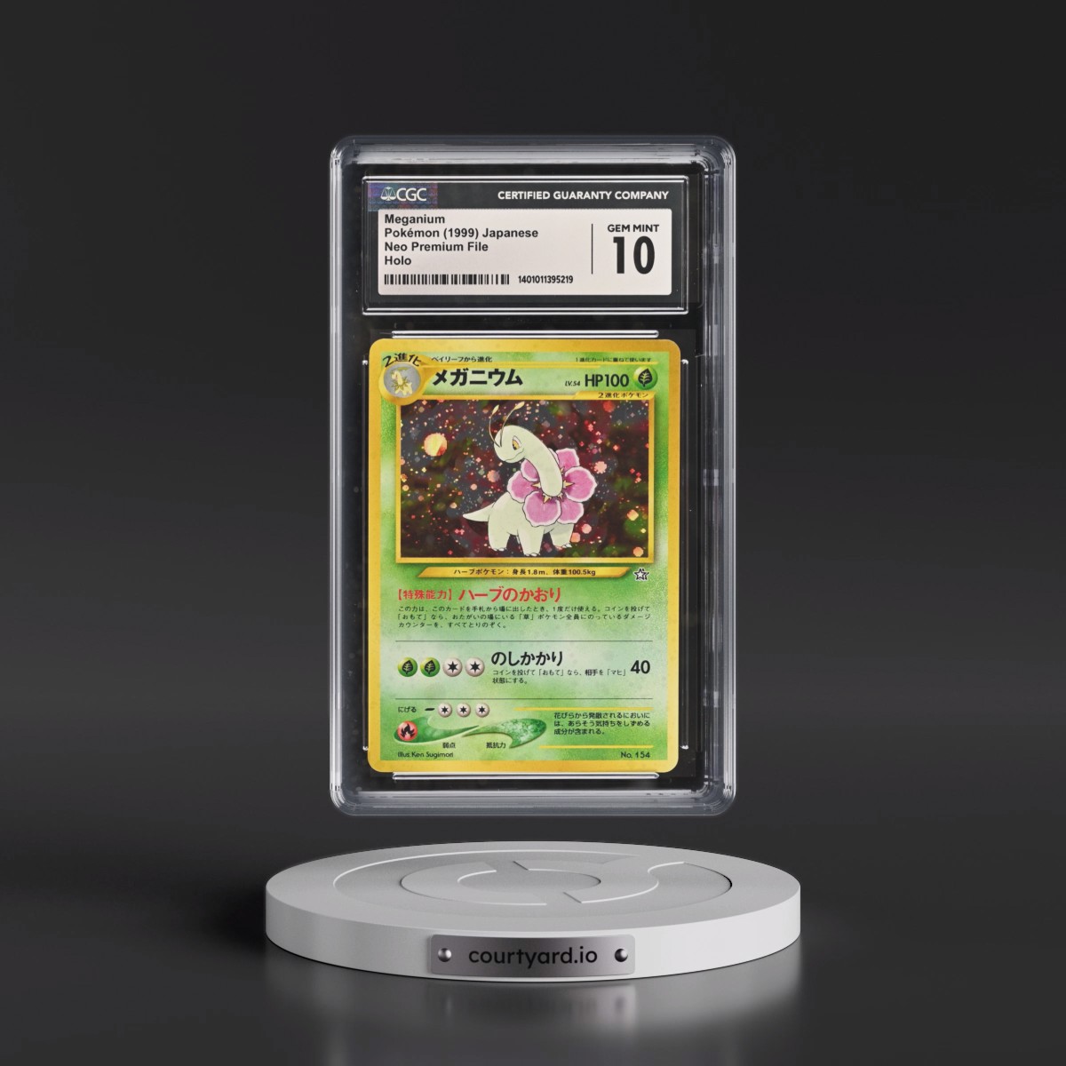 1999 Neo Premium File Meganium - No Rarity - Holo CGC 10