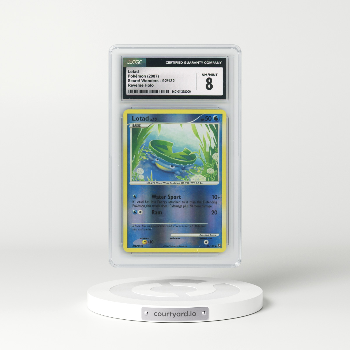 2007 Secret Wonders #92/132 Lotad - Reverse Holo (CGC 8 NM-MT)