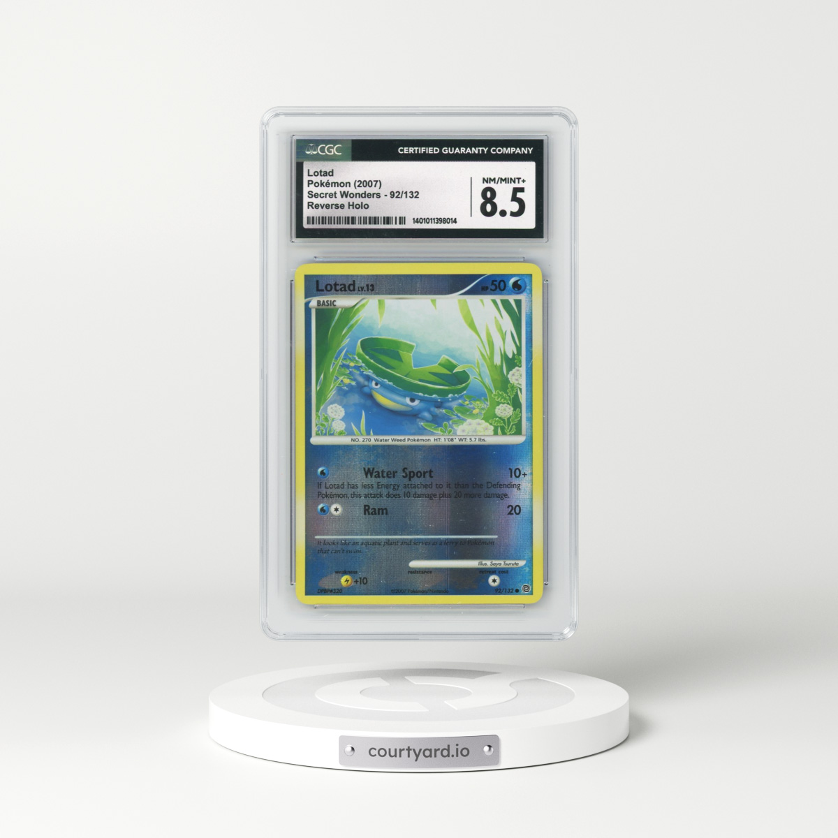 2007 Secret Wonders #92/132 Lotad - Reverse Holo (CGC 8.5 NM-MT+)