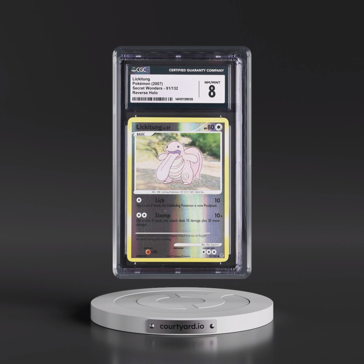 2007 Secret Wonders #91/132 Lickitung - Reverse Holo (CGC 8 NM-MT)