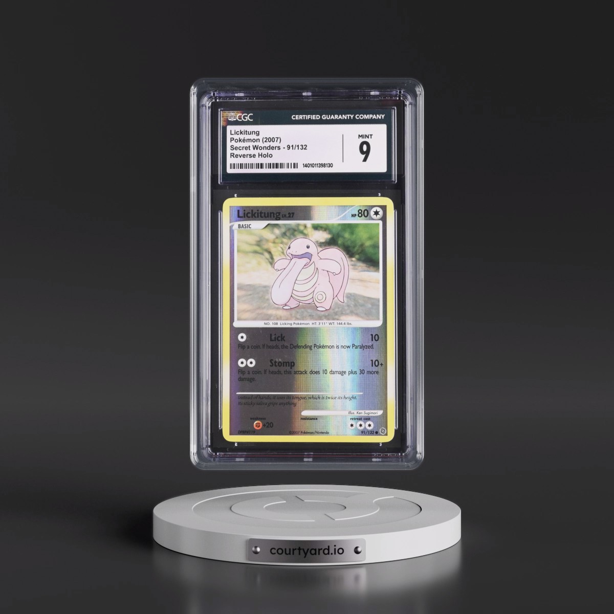 2007 Secret Wonders #91/132 Lickitung - Reverse Holo (CGC 9 MINT)