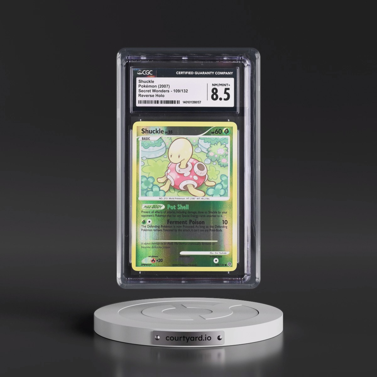 2007 Secret Wonders #109/132 Shuckle - Reverse Holo (CGC 8.5 NM-MT+)